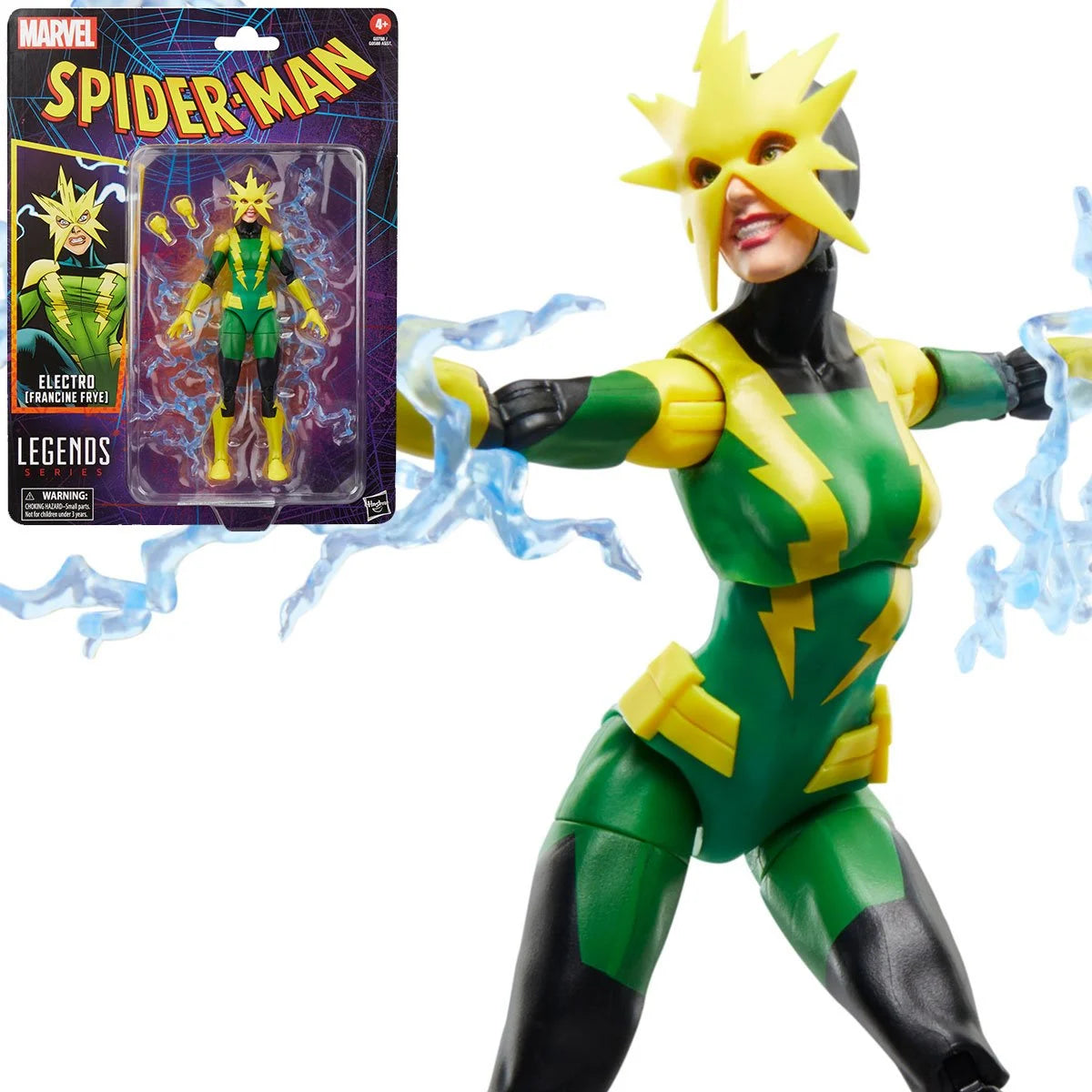 Hasbro Marvel Legends Retro Cardback Spider-Man Electro (Francine Frye ...