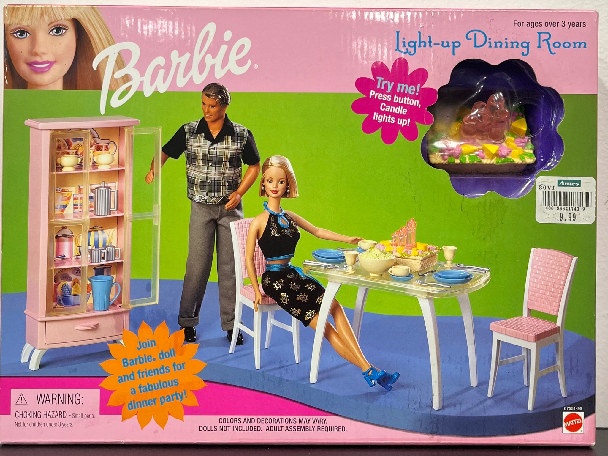 Barbie Table Toy Mattel 1999 Barbie Light-Up Dining Room Playset